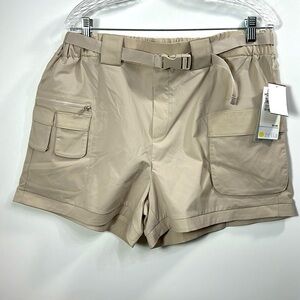 Zella All Day Utility Cargo Tan Shorts Size Large.NWT
